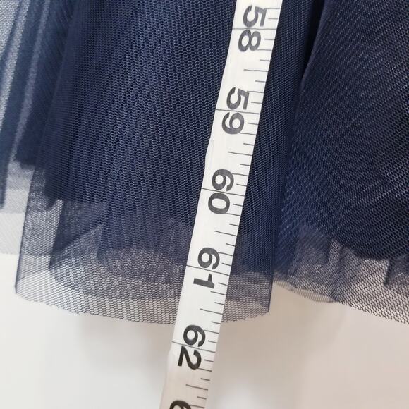 Tadashi Shoji Lace Tulle Sequins Mermaid Gown Long Dress with Belt - Picture 9 of 12